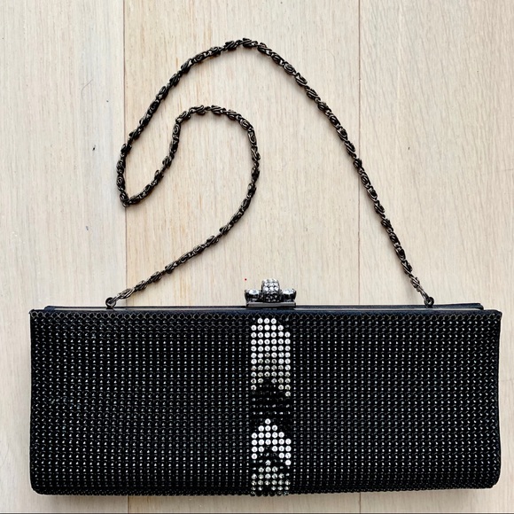 BLACK glam art deco crystal clutch - Picture 5 of 6